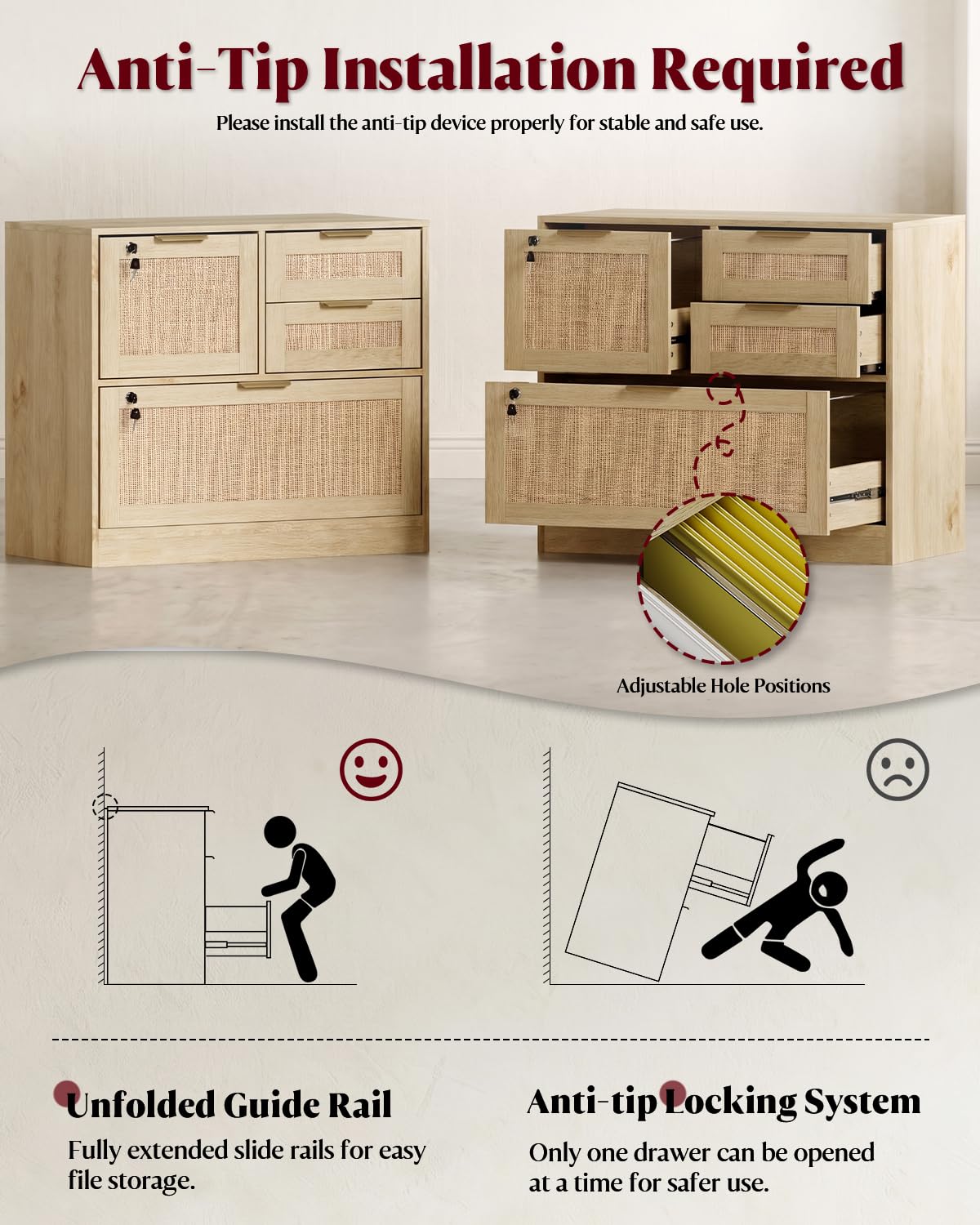 4 Drawer File Cabinet with Lock I125212