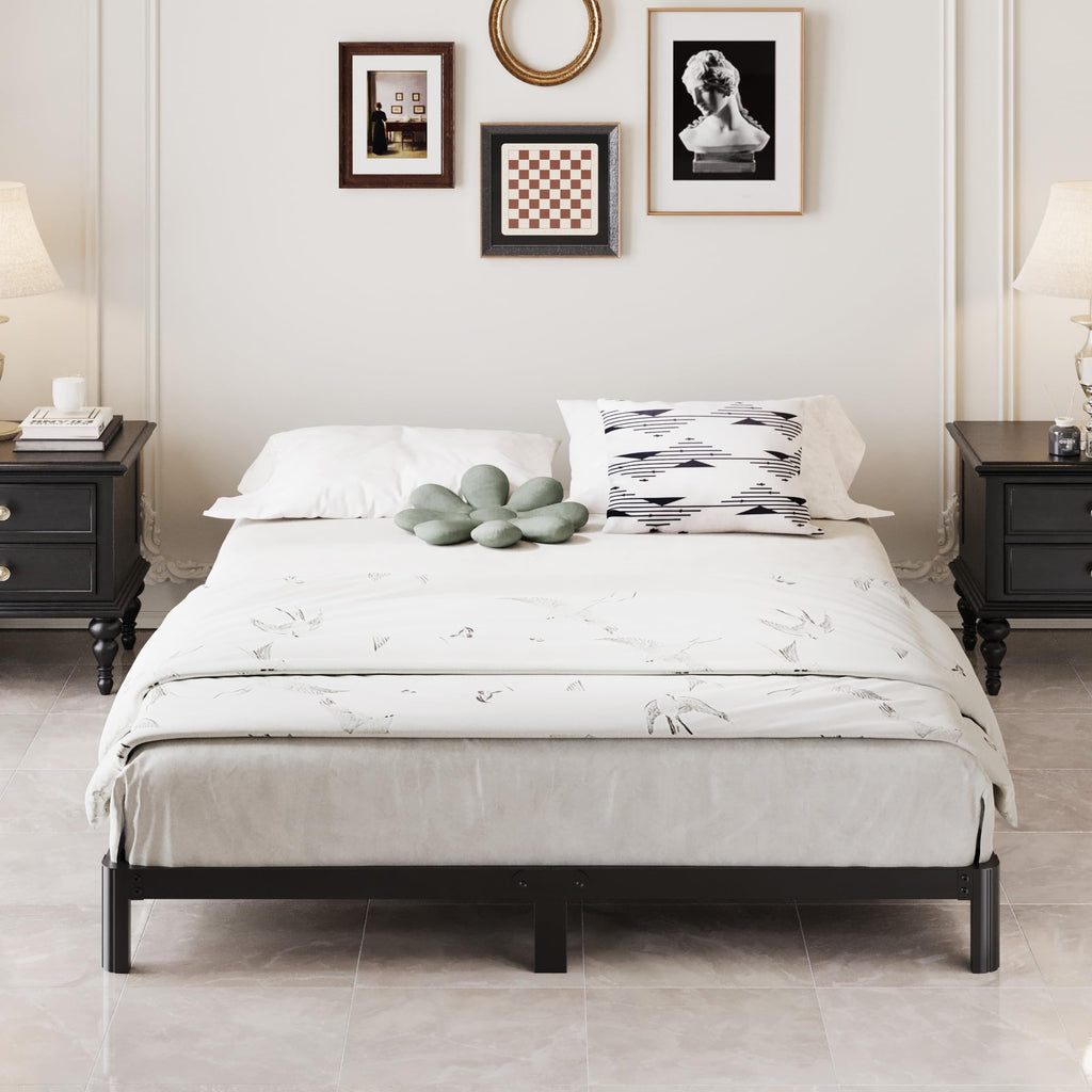 Black 7 Inch Queen Metal Platform Bed Frame N8533