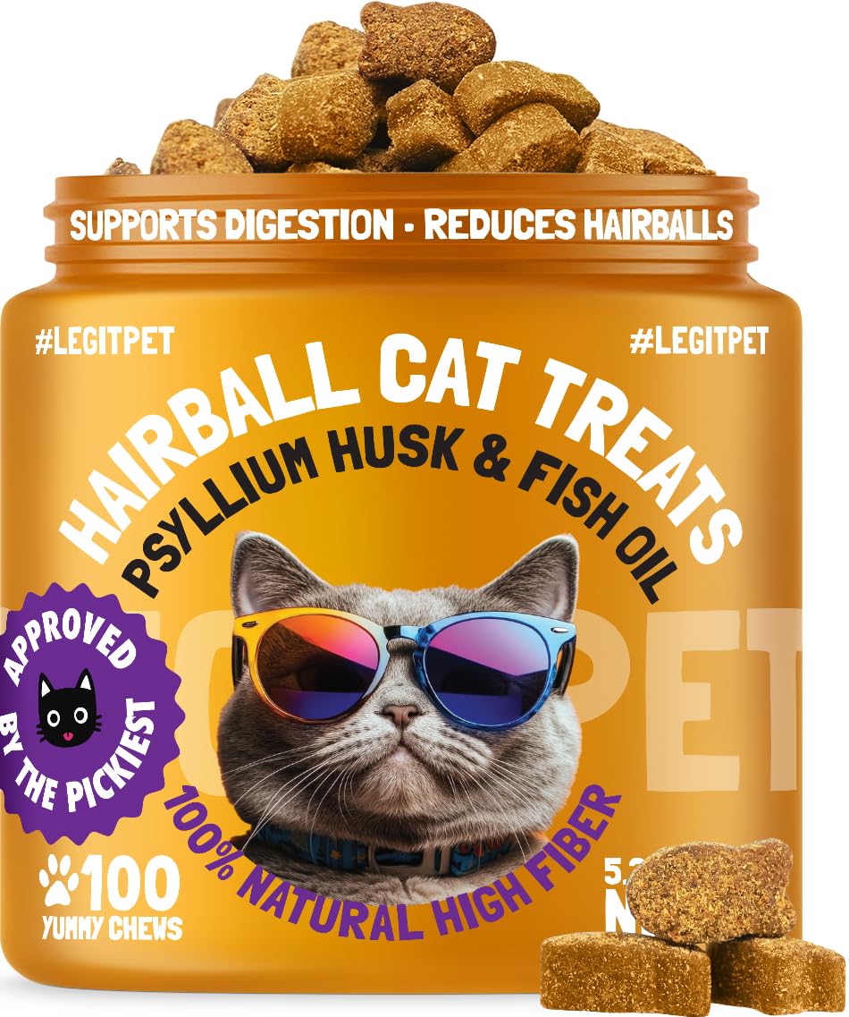 Cat Hairball Supplement with Apple Pomace and Psyllium Husk 100 Chews H636