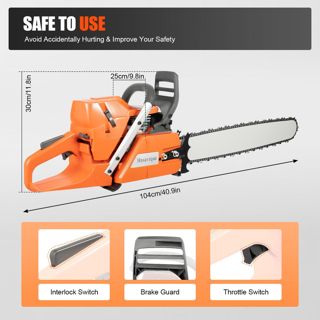 72CC Gas Chainsaw 2 Stroke 24'' Guide Board H649345