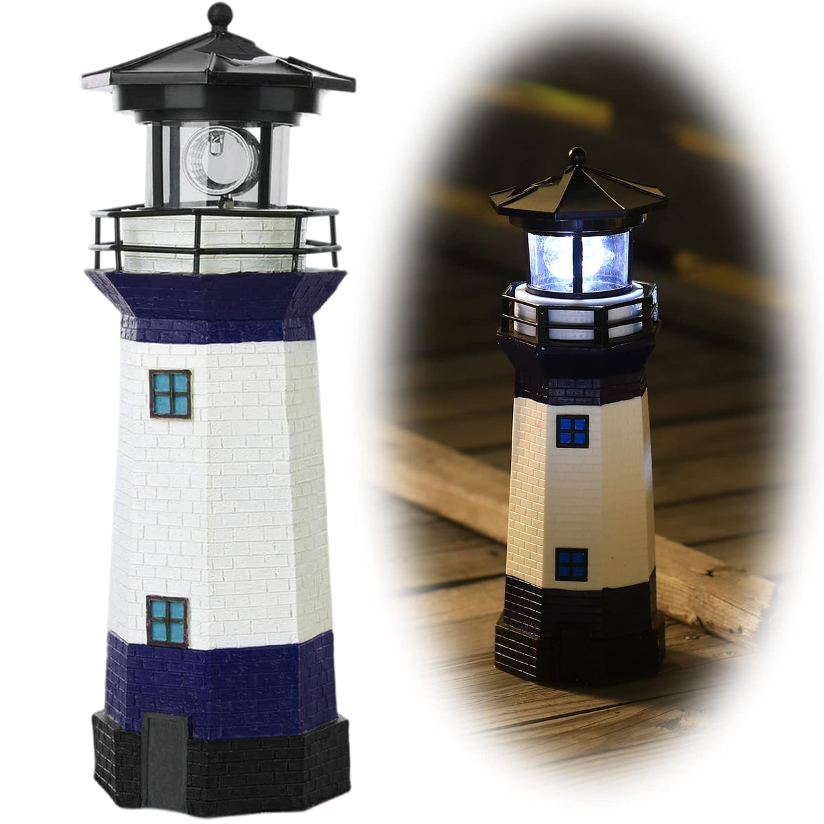 Solar LED Lighthouse Lamp Outdoor Decorative W6415