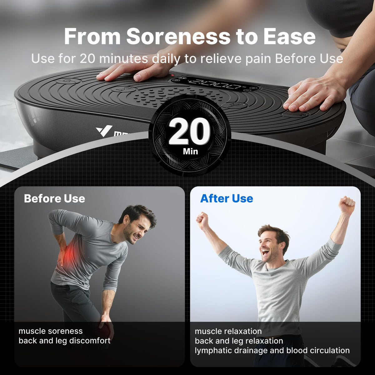 Vibration Plate Exercise Machine with Touchscreen R453038