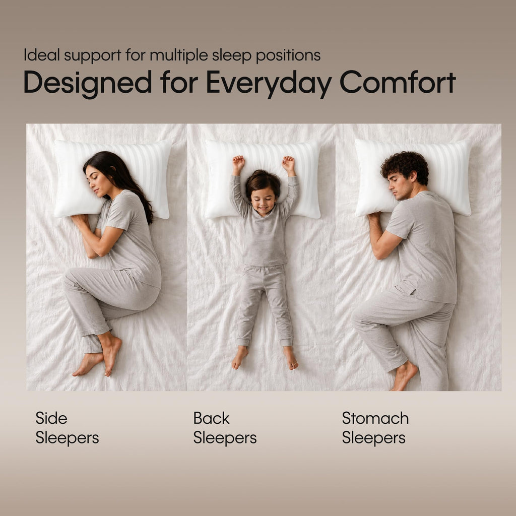 King Size Set of 2 Medium Soft Bed Pillows M106986
