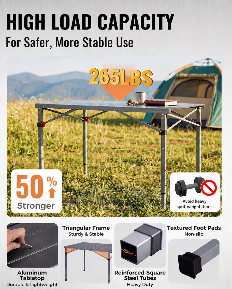 Adjustable Aluminum Camping Table J723