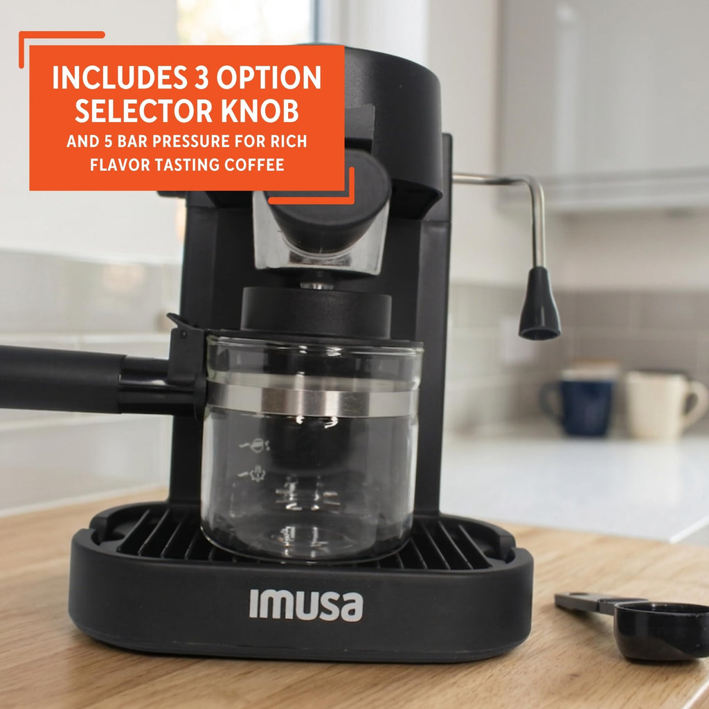4 Cup Electric Espresso Cappuccino Coffee Maker, Black P1727