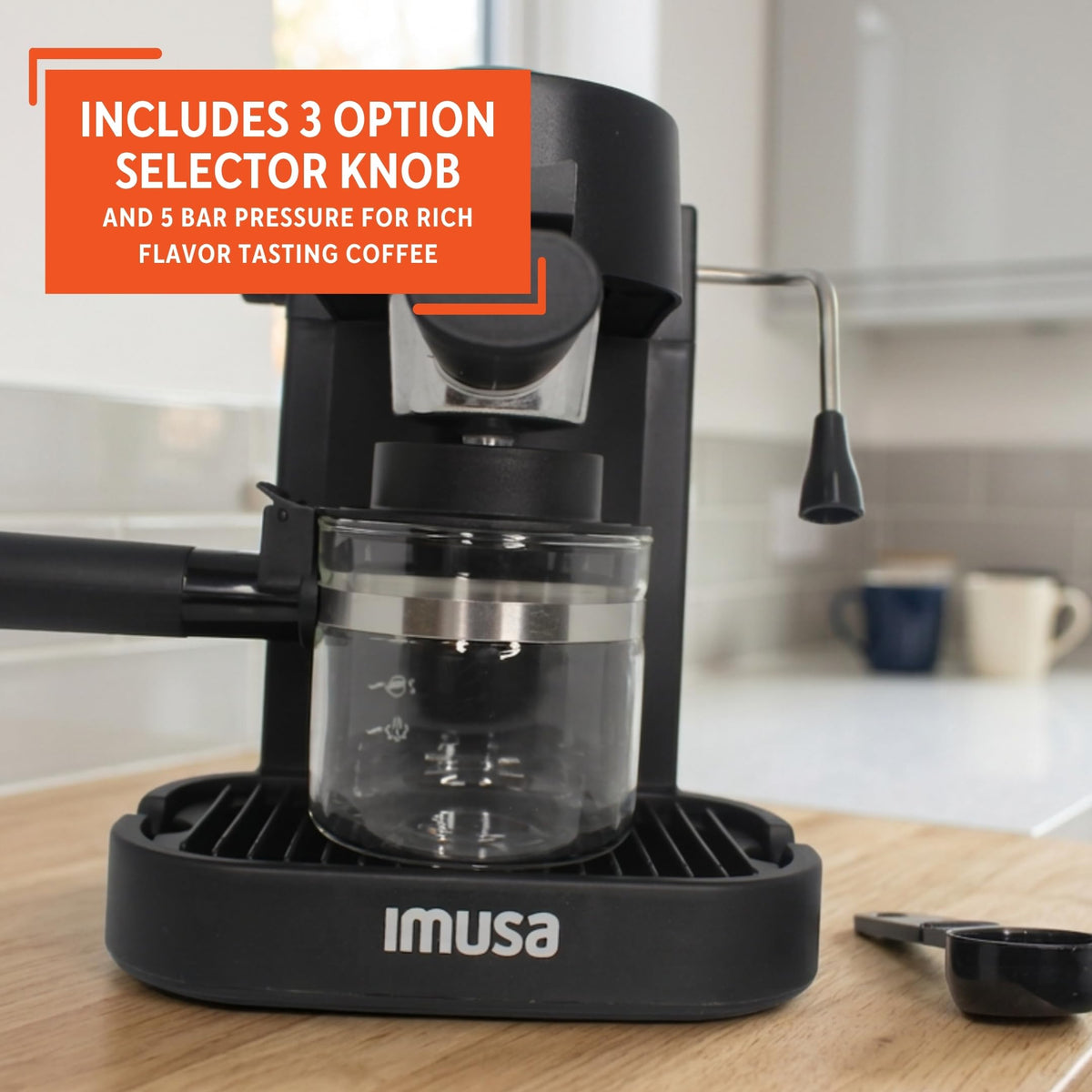 4 Cup Electric Espresso Cappuccino Coffee Maker, Black P1727