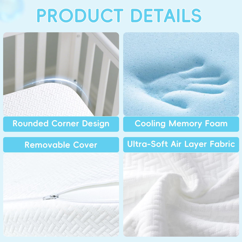 Tri-fold Portable Pack and Play Mattress with Waterproof Washable Cover T83395