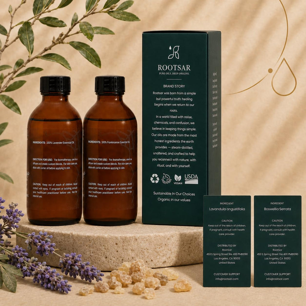 2 Pack Frankincense and Lavender Essential Oils 4 Fl Oz X631
