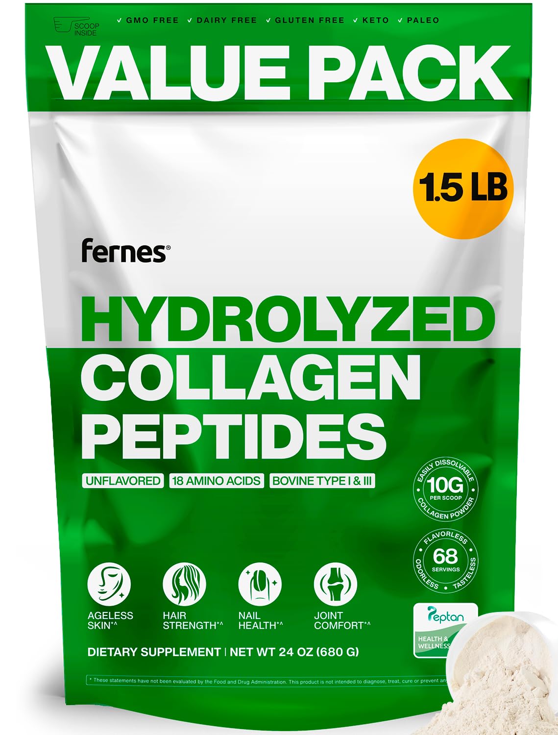 Collagen Peptides Type I & III Hydrolyzed Protein J368
