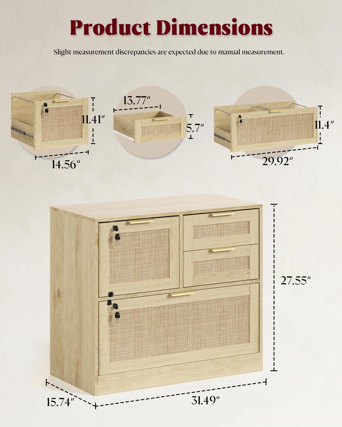 4 Drawer File Cabinet with Lock I125212