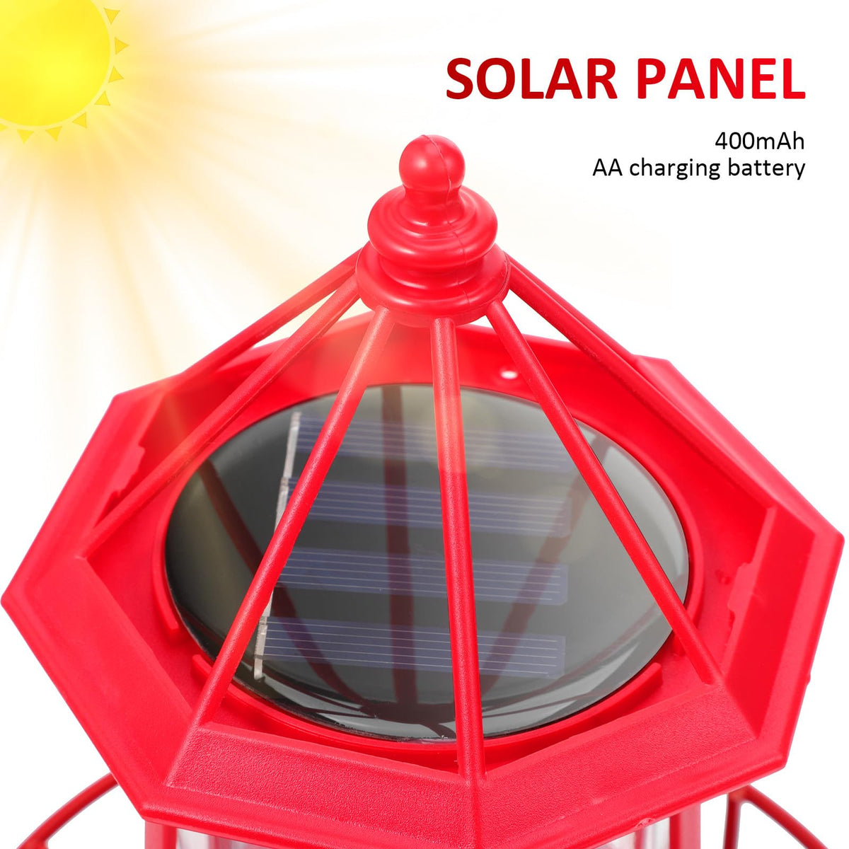 Solar Rotating Lighthouse Garden Light K756139