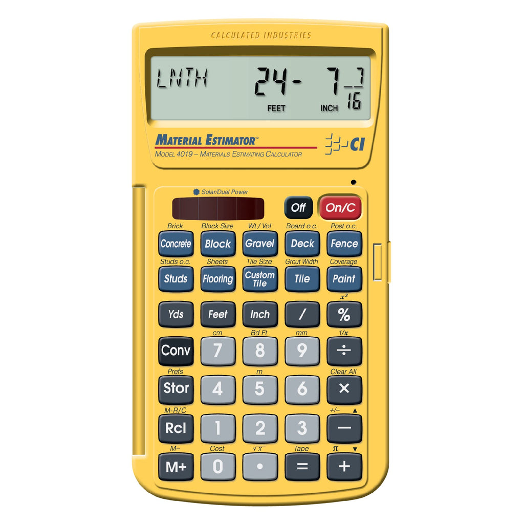 Material Estimator Calculator and Study Guide I65911