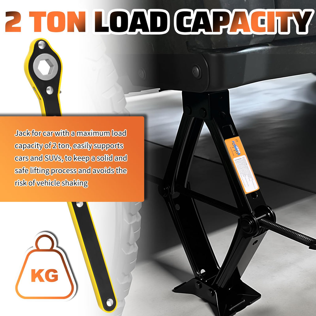 2 Ton Heavy Duty Scissor Jack Set L68069