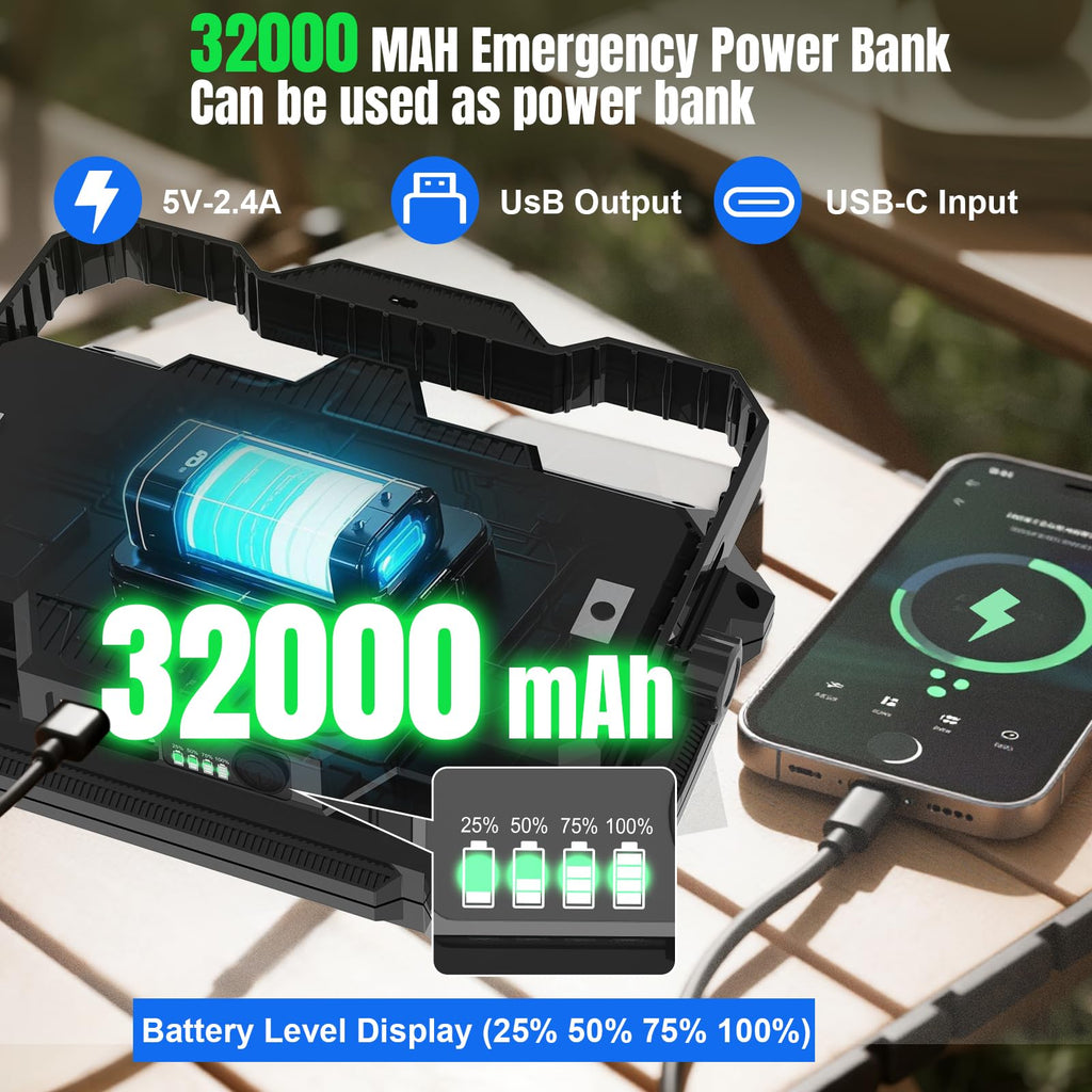 400W 32000LM Rechargeable Magnetic LED Work Light V618433
