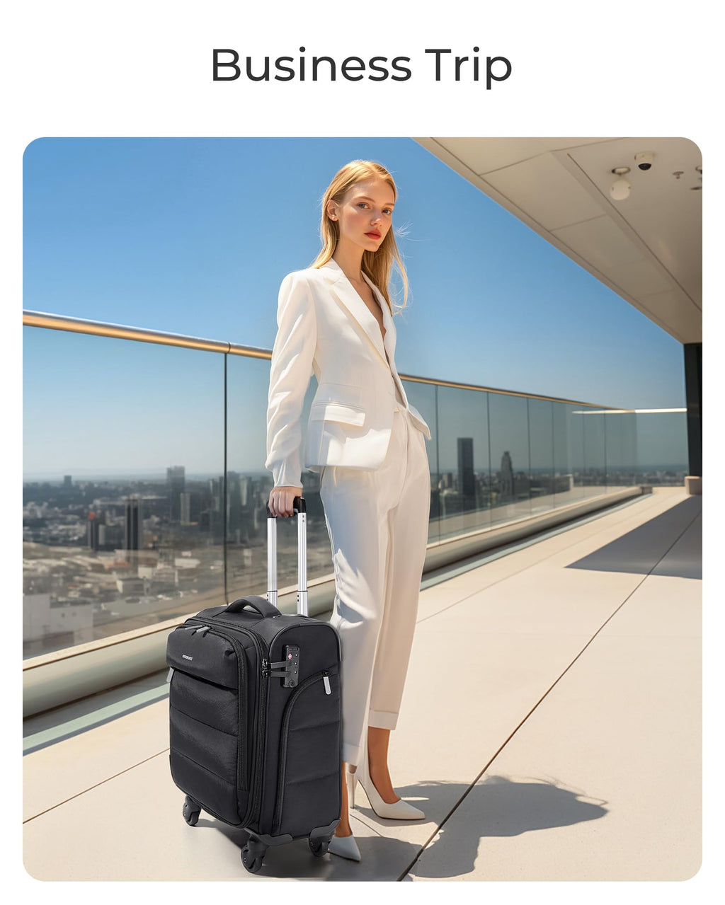 Black Softside Underseat Suitcase with Wheels F5899