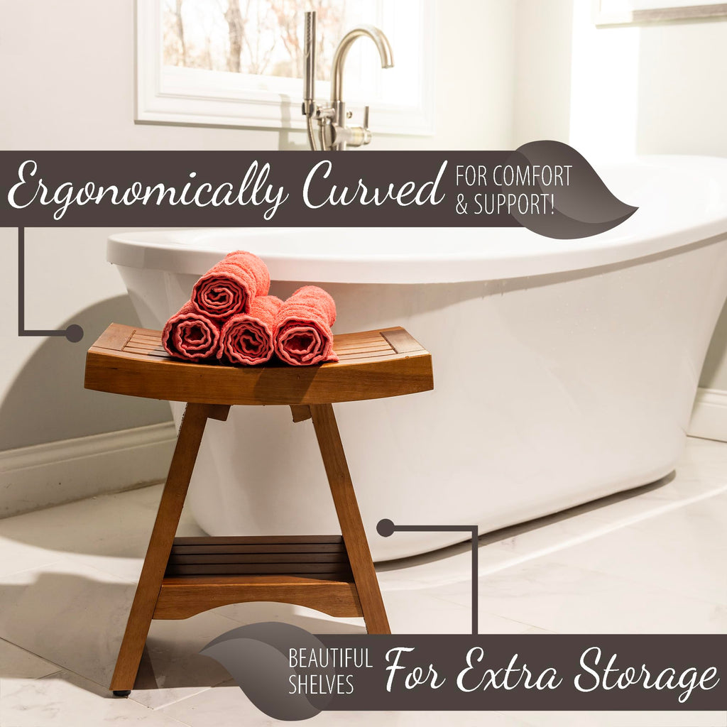 Teak Shower Bench 18 Inches O316239