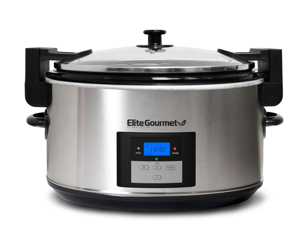 8.5-Quart Stainless Steel Programmable Slow Cooker with Locking Lid H715464