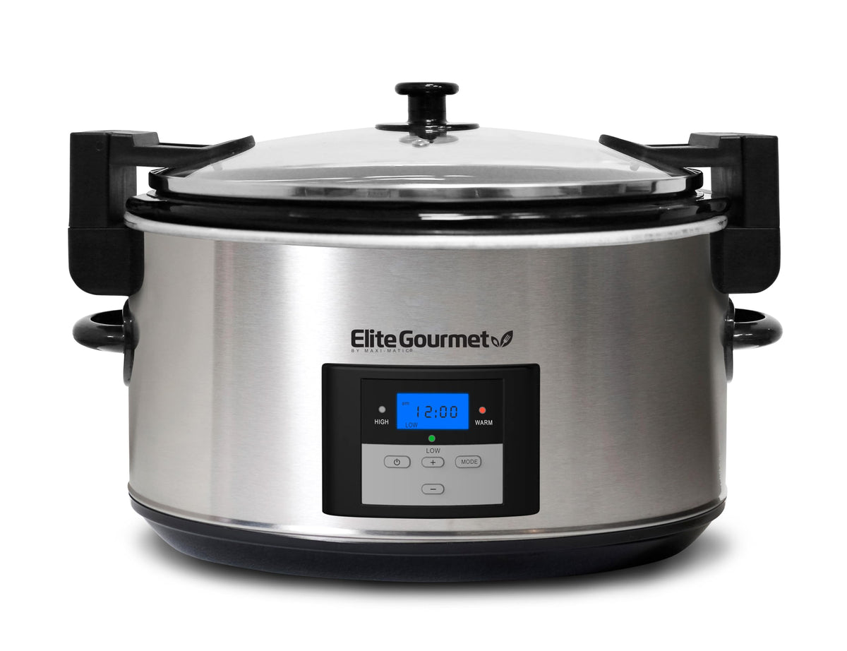 8.5-Quart Stainless Steel Programmable Slow Cooker with Locking Lid H715464