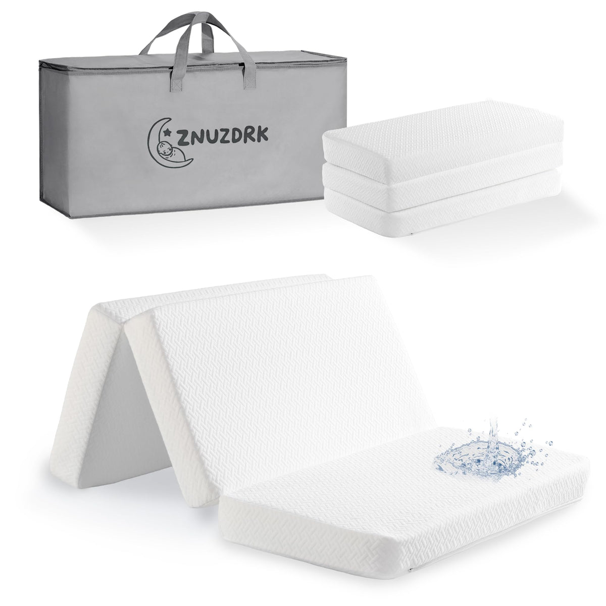 Tri-fold Portable Pack and Play Mattress with Waterproof Washable Cover T83395