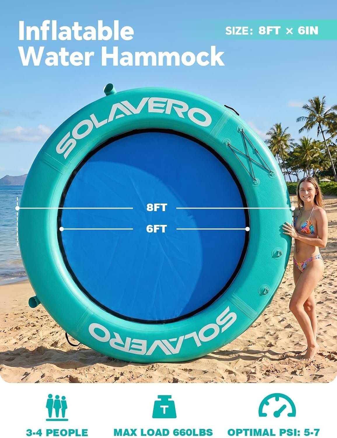Inflatable Floating Dock and Water Hammock N535016