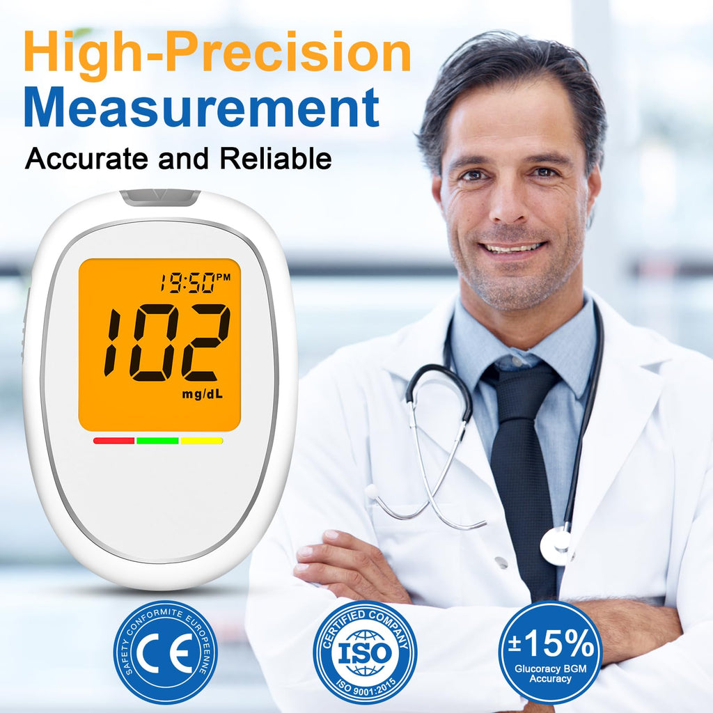 Blood Glucose Monitor Kit with 50 Test Strips and 50 Lancets L984142