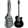 Full Size 4 String Black Acoustic Electric Bass Guitar C30259