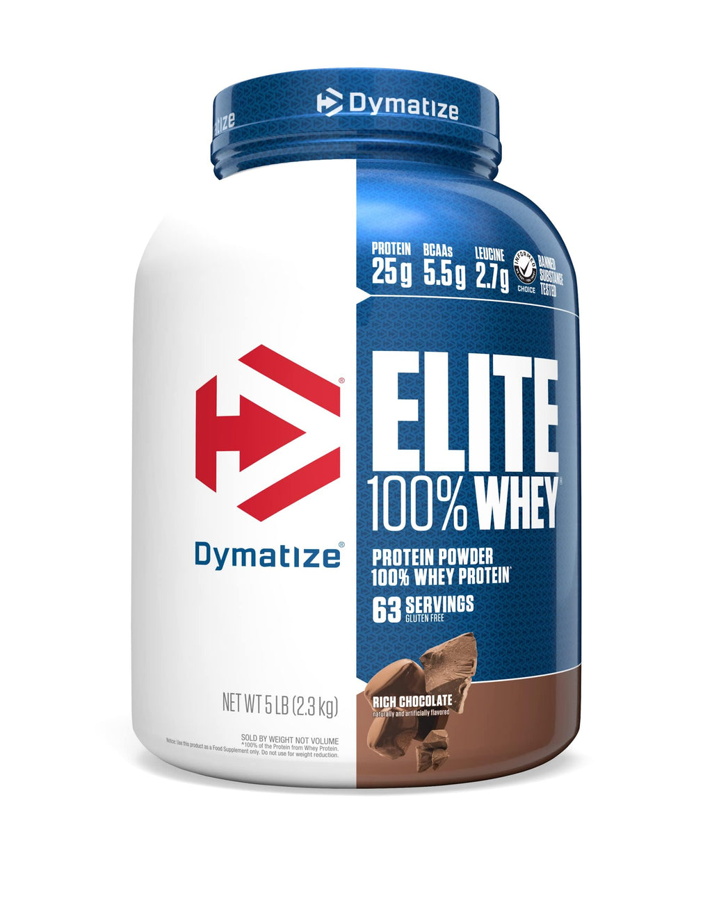 100% Whey Protein Powder, 25g Protein, Rich Chocolate, 5 Pound G7189