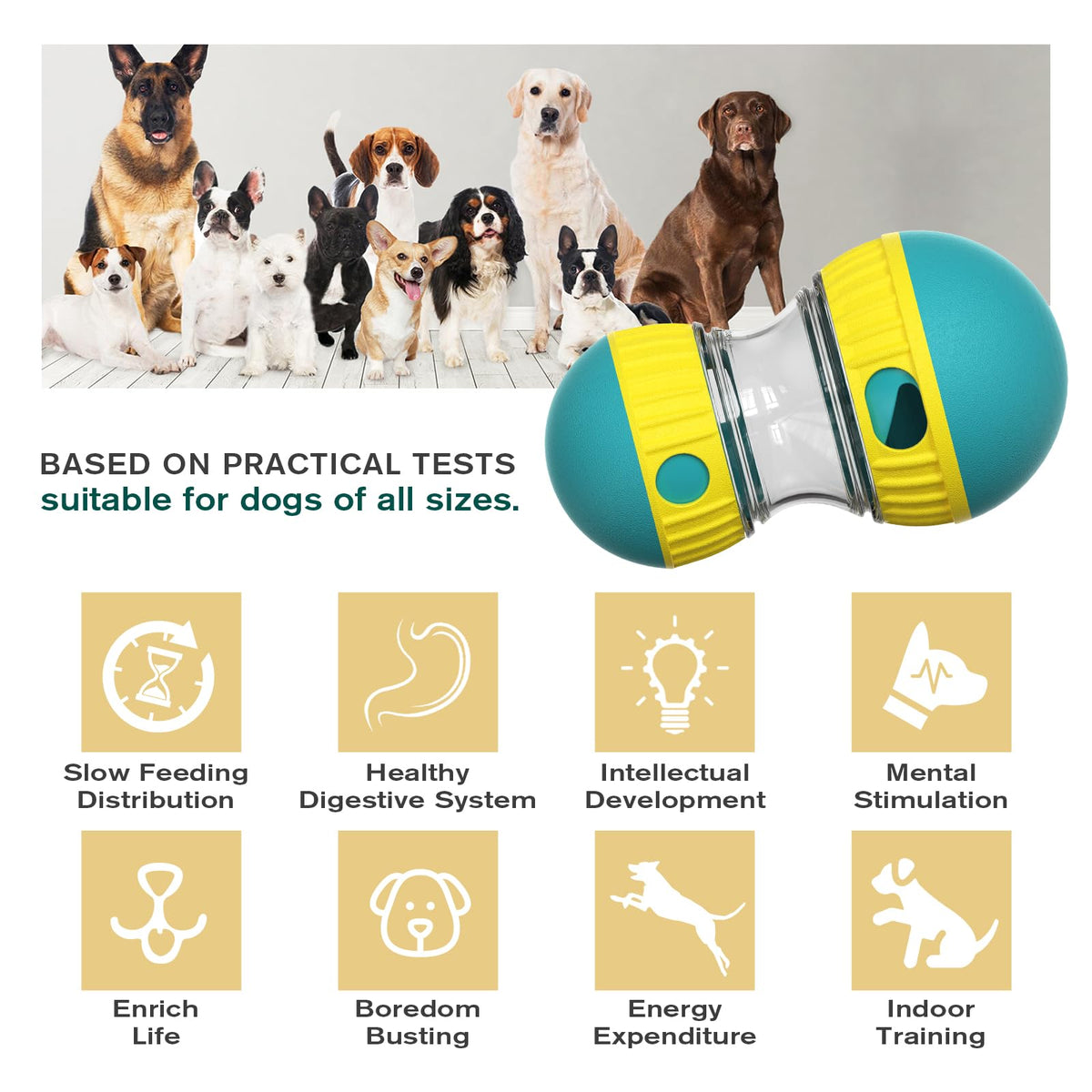 Adjustable Treat Dispensing Dog Puzzle Toy Q492