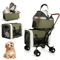 Foldable Double Pet Stroller with Detachable Carriers and 4 Lockable Wheels A736097