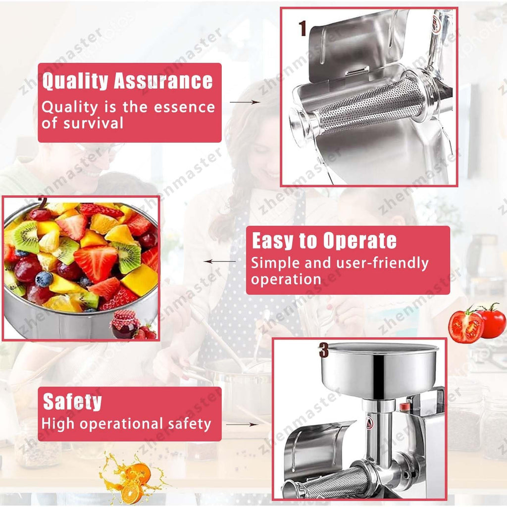 450W Stainless Steel Electric Tomato Strainer T6551