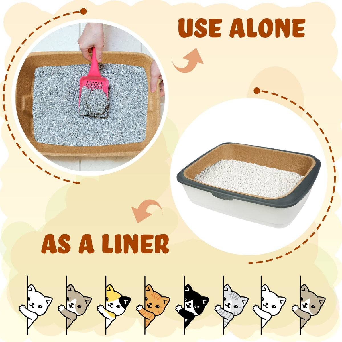 15 Pack Disposable Cat Litter Box Large W22228
