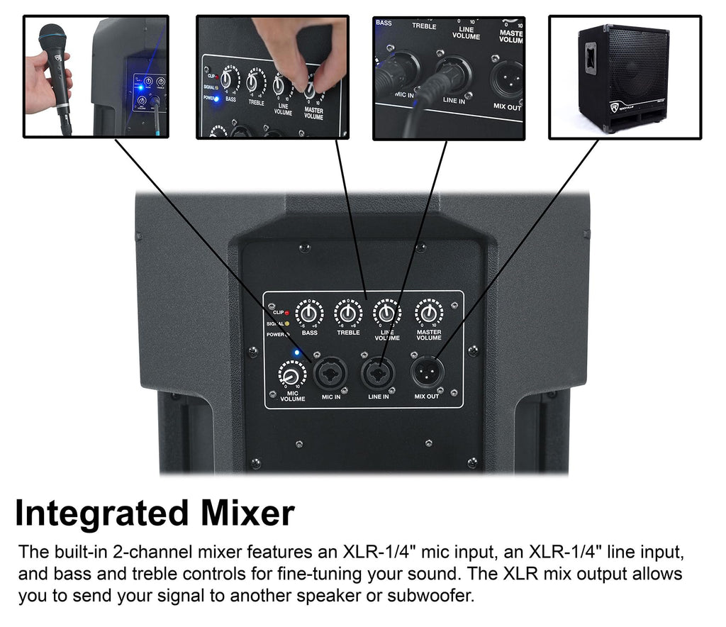 12" Powered DJ PA Speaker Pair with Stands M2778
