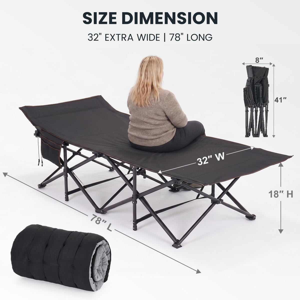 Oversized XXL Folding Camping Cot O716
