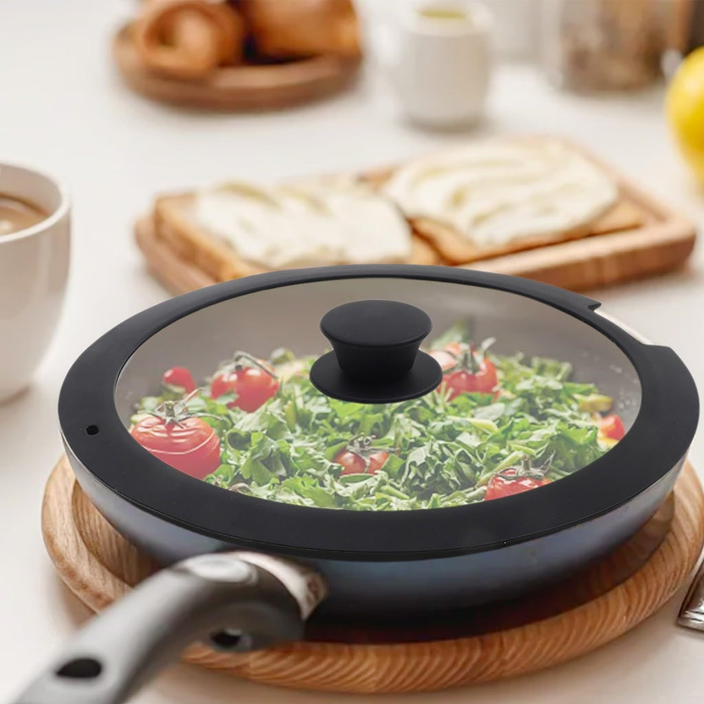 Silicone Pot Lid With Tempered Glass F331516