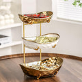 3 Tier Ceramic Fruit Bowl with Metal Stand L417