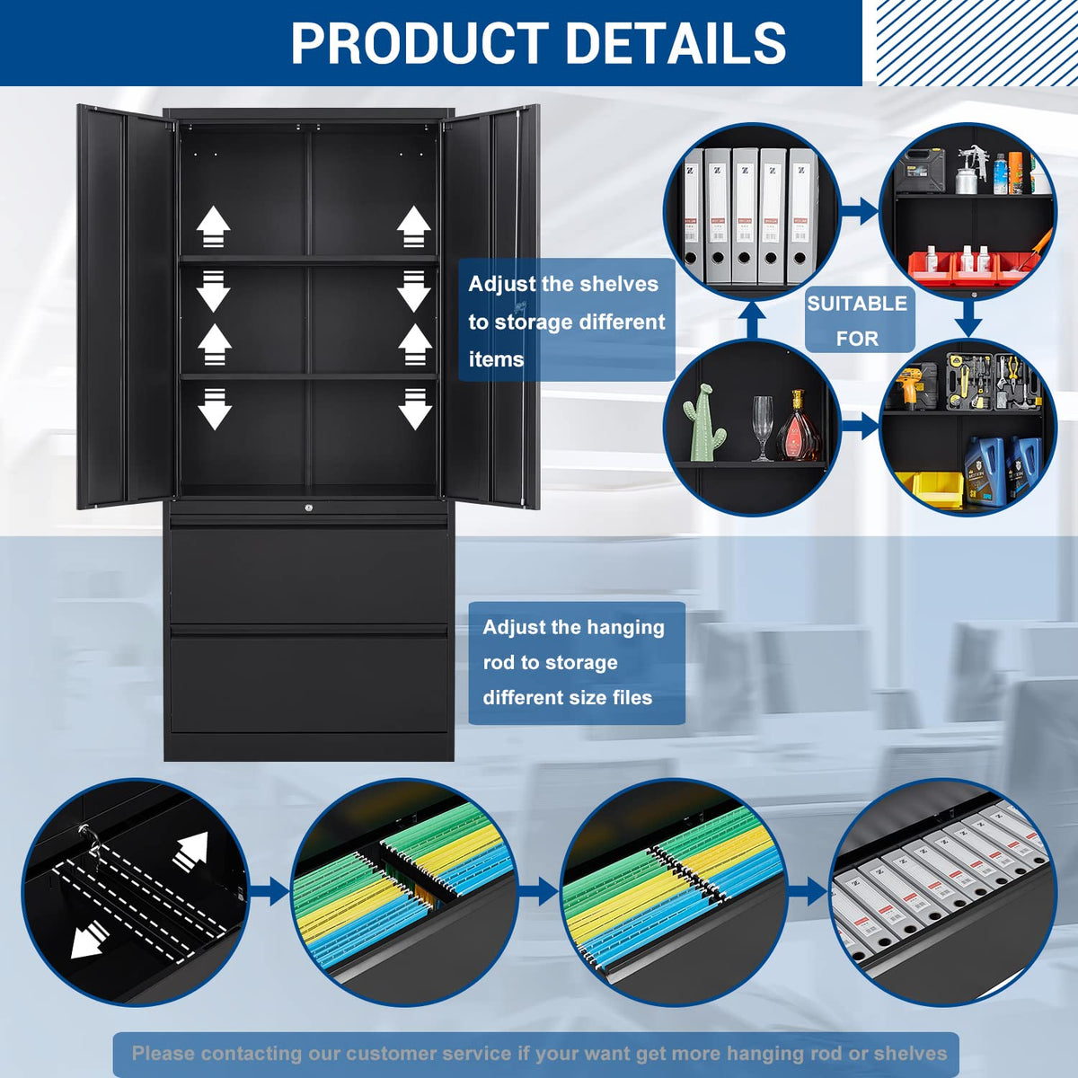 Metal Cabinets with Lockable Drawers and Doors O703