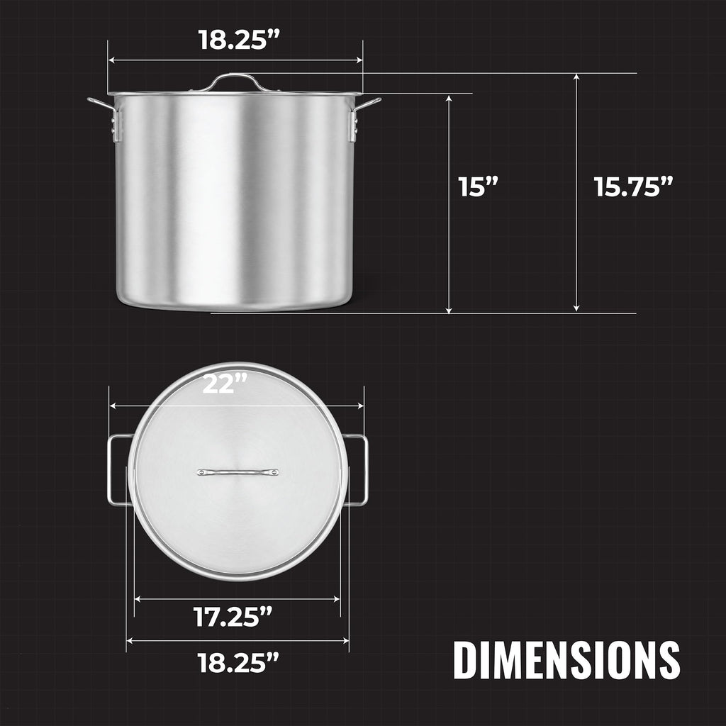 60Qt Aluminum Stock Pot with Strainer and Lid Q1746