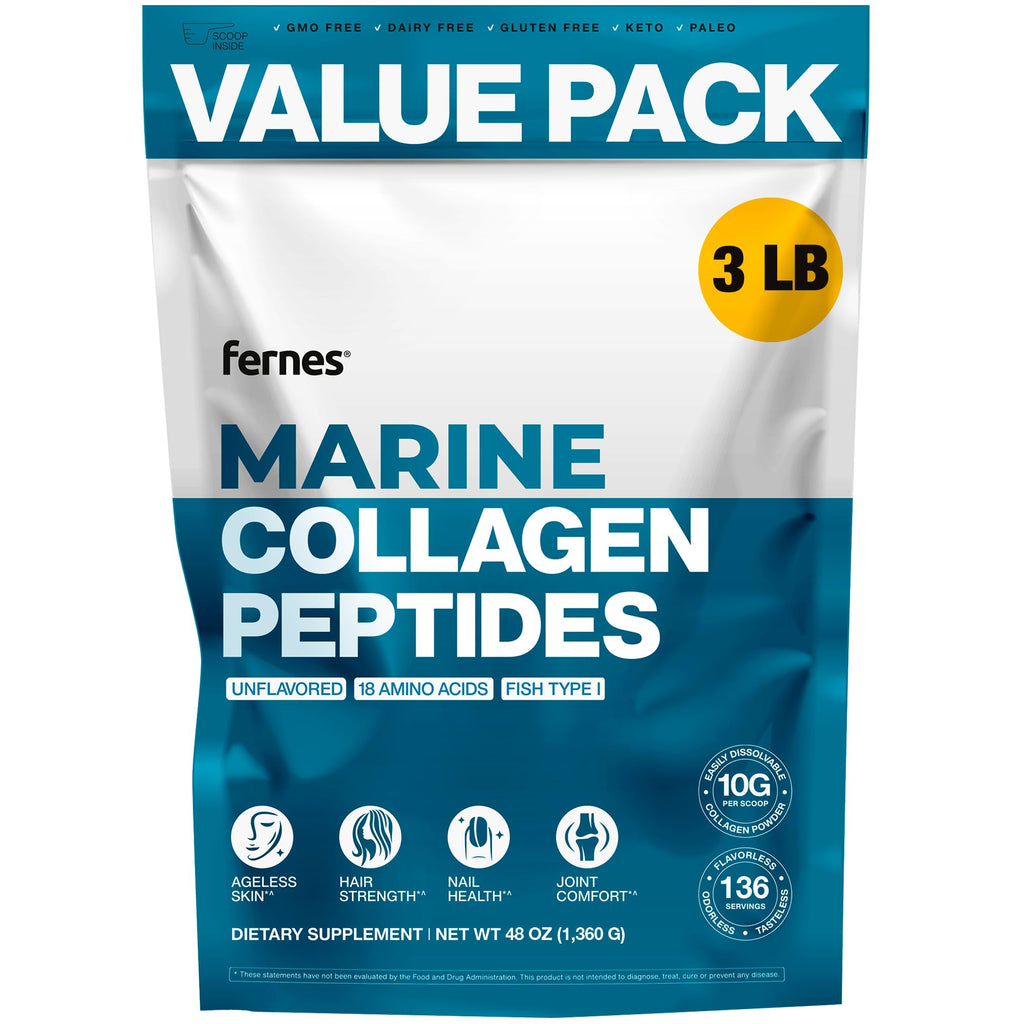 Marine Collagen Peptides Powder 3 LB Bulk W4284