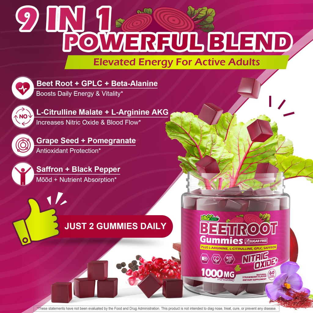 Beet Root Gummies with L-Citrulline & L-Arginine, Sugar Free K3516