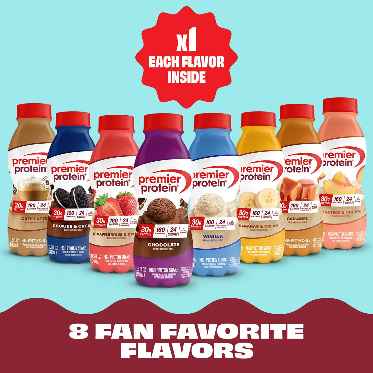 30g High Protein Shake 8 Flavor Variety Pack Y4736