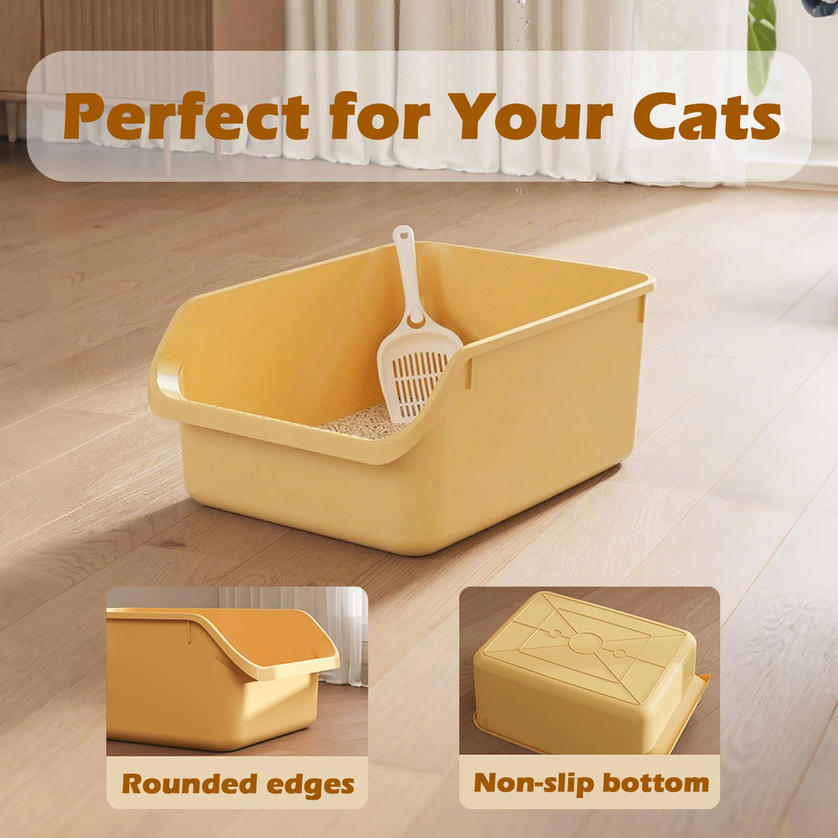 Large High Sides Cat Litter Box D450