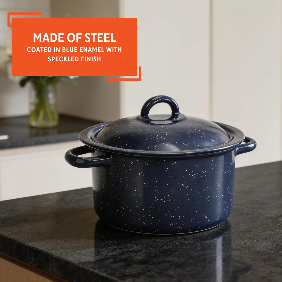 6 Qt Enamel Stock Pot T944