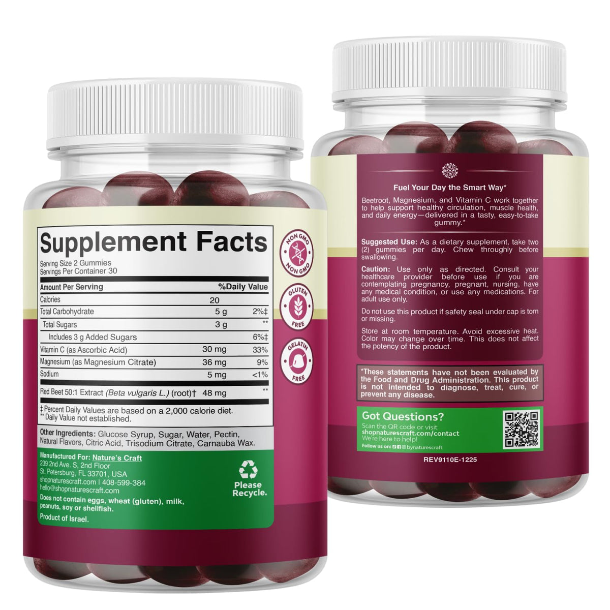 Beet Root Gummies with Vitamin C 60 Ct Z495330