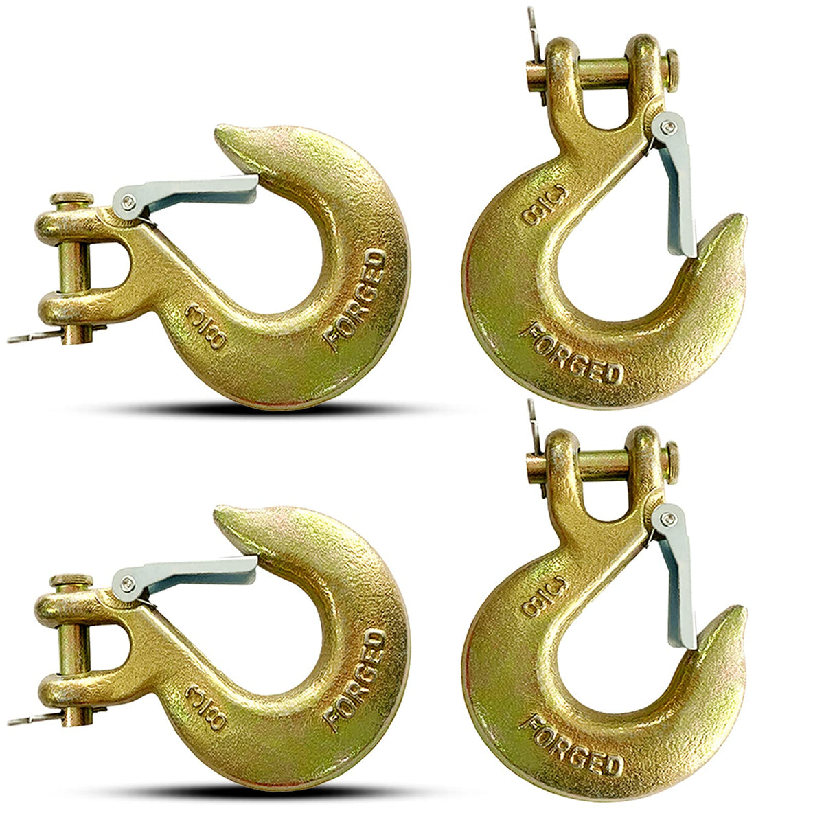 3/8" Clevis Slip Hook with Safety Latch, 4-Pack E82163