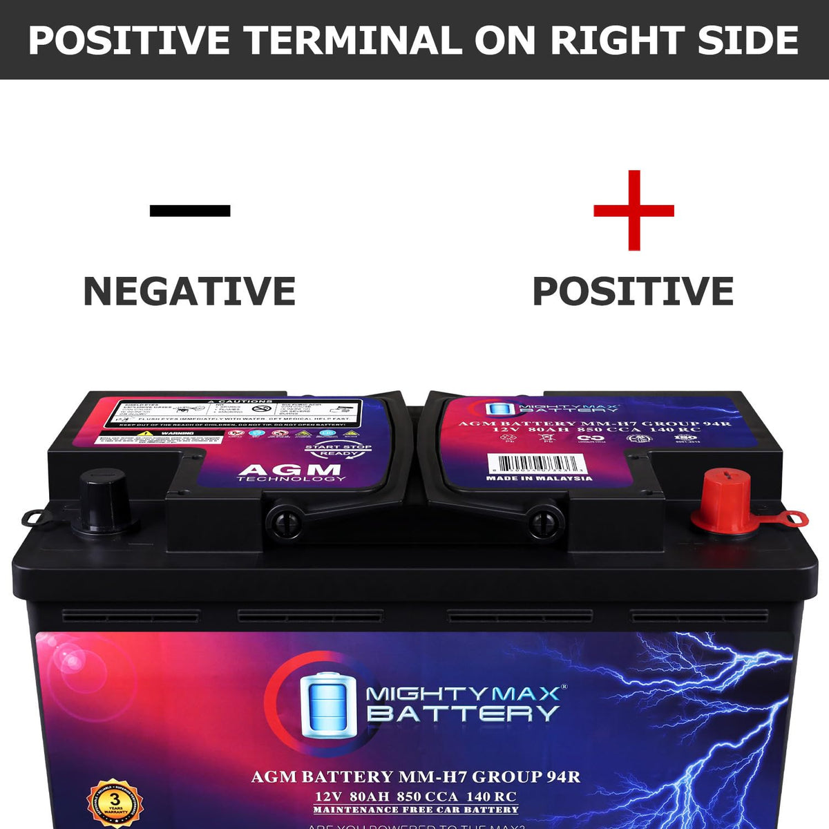 12V 80AH 850 CCA Replacement Battery Q1480