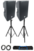 12" Powered DJ PA Speaker Pair with Stands M2778