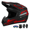 Youth Kids Full Face Motocross Helmet 4PCS Set DOT Approved Red XL D5656