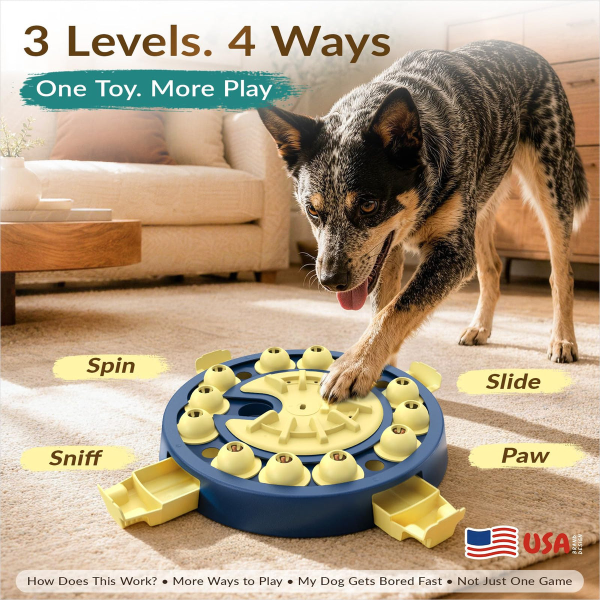 Large 3 Levels Dog Puzzle Toy C4867