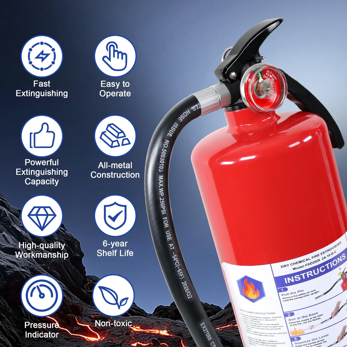 1 Pack 5lb ABC Dry Chemical Fire Extinguisher A777