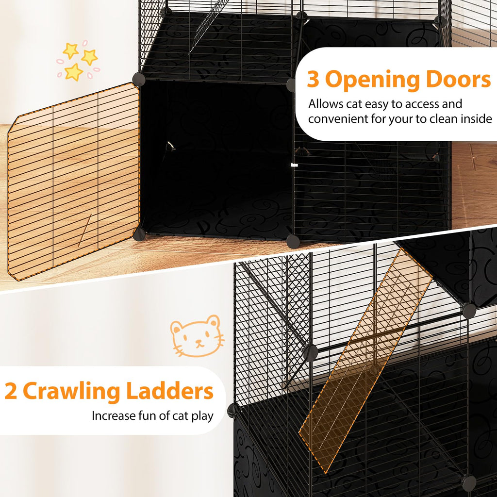 3-Tier Detachable Metal Wire Cat Cage G798